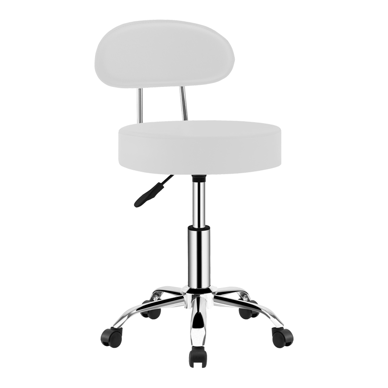 product_pako_406-000009 Σκαμπό γραφείου-εργασίας τροχήλατο με πλάτη Tebere pu σε λευκή απόχρωση Φ35x66-80εκ - Image 1
