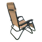 Πολυθρόνα relax πτυσσόμενη Mirka μόκα textilene με μαύρο μέταλλο 65x165x110εκ - Image 2