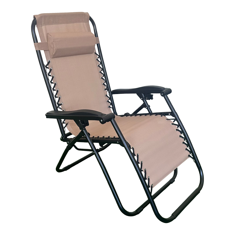product_pako_407-000006 Πολυθρόνα relax πτυσσόμενη Mirka μόκα textilene με μαύρο μέταλλο 65x165x110εκ - Image 1