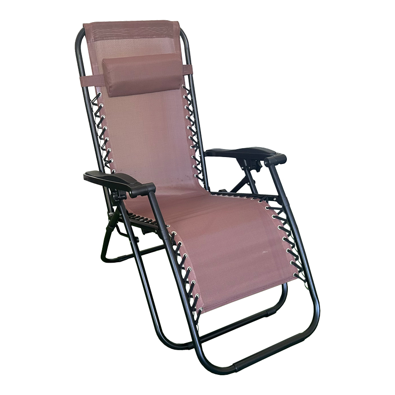 product_pako_407-000007 Πολυθρόνα relax πτυσσόμενη Mirka textilene-μέταλλο σε καφέ-μαύρη απόχρωση 65x165x110εκ - Image 1