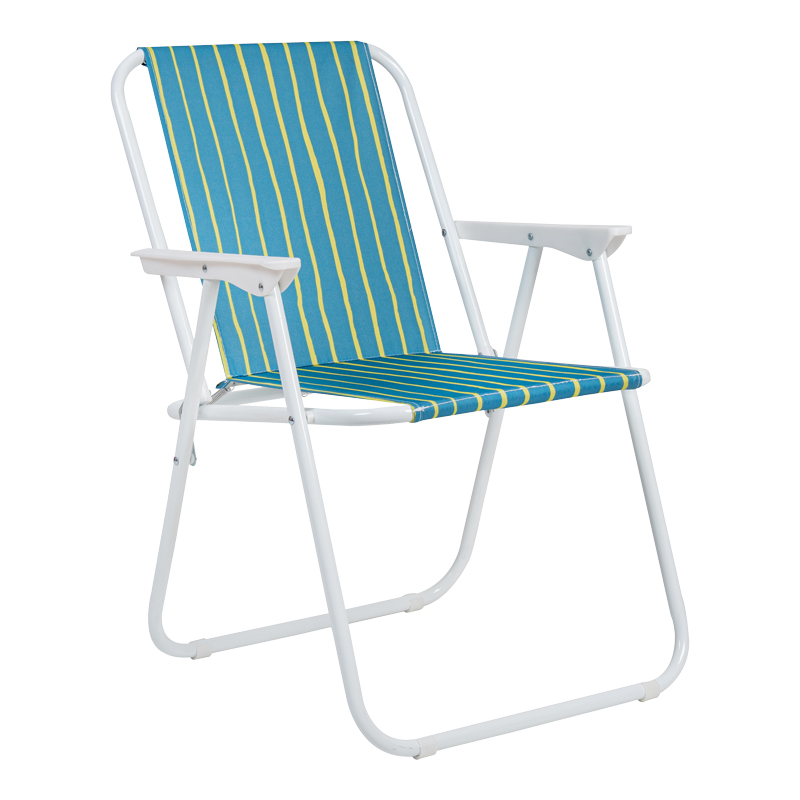 product_pako_407-000009 Καρεκλάκι παραλίας-camping Jette πράσινο με κίτρινο ύφασμα-λευκό μέταλλο 53x56x73εκ - Image 1