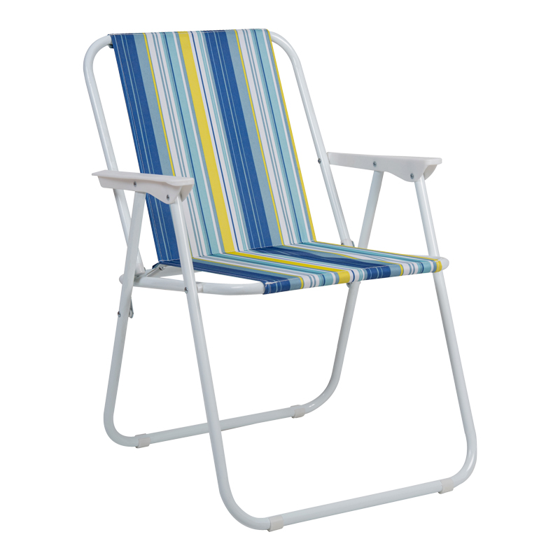 product_pako_407-000010 Καρεκλάκι παραλίας-camping Jette μπλε ριγέ-λευκό μέταλλο 53x56x73εκ - Image 1
