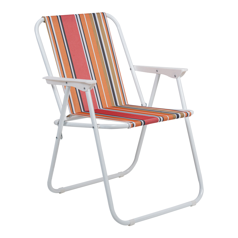 product_pako_407-000011 Καρεκλάκι παραλίας-camping Jette ροζ ριγέ-λευκό μέταλλο 53x56x73εκ - Image 1