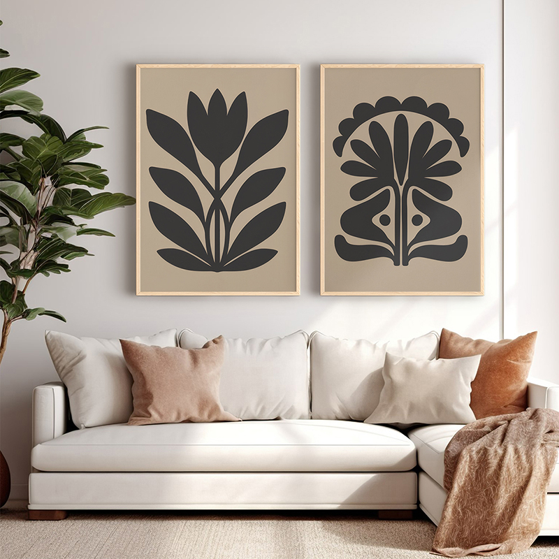 product_pako_409-000159 Πίνακας Tianta δίπτυχος με ψηφιακή εκτύπωση και πλαίσιο 33x1.5x48εκ - Image 1
