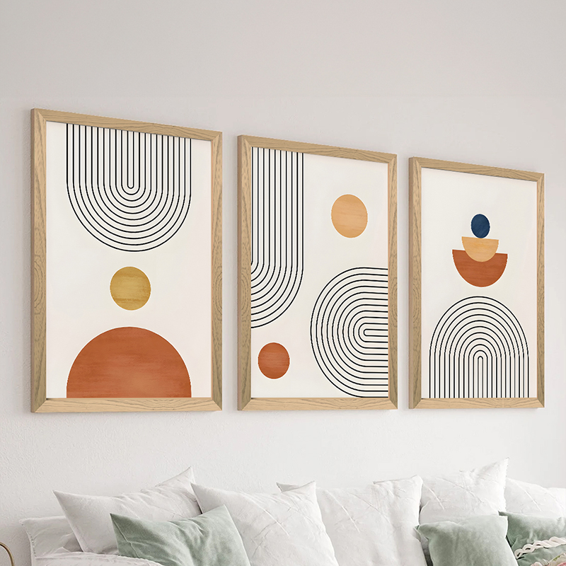 product_pako_409-000310 Πίνακας Symmetry τρίπτυχος με ψηφιακή εκτύπωση και πλαίσιο 33x0.3x48εκ - Image 1