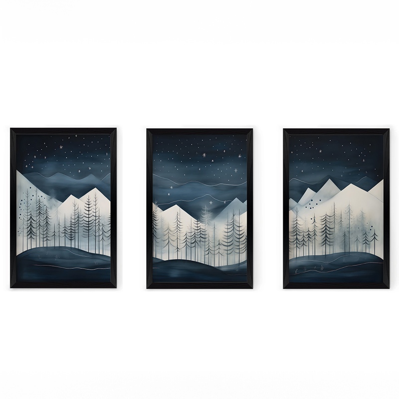 product_pako_409-000314 Πίνακας Wavy τρίπτυχος με ψηφιακή εκτύπωση και πλαίσιο 33x0.3x48εκ - Image 1