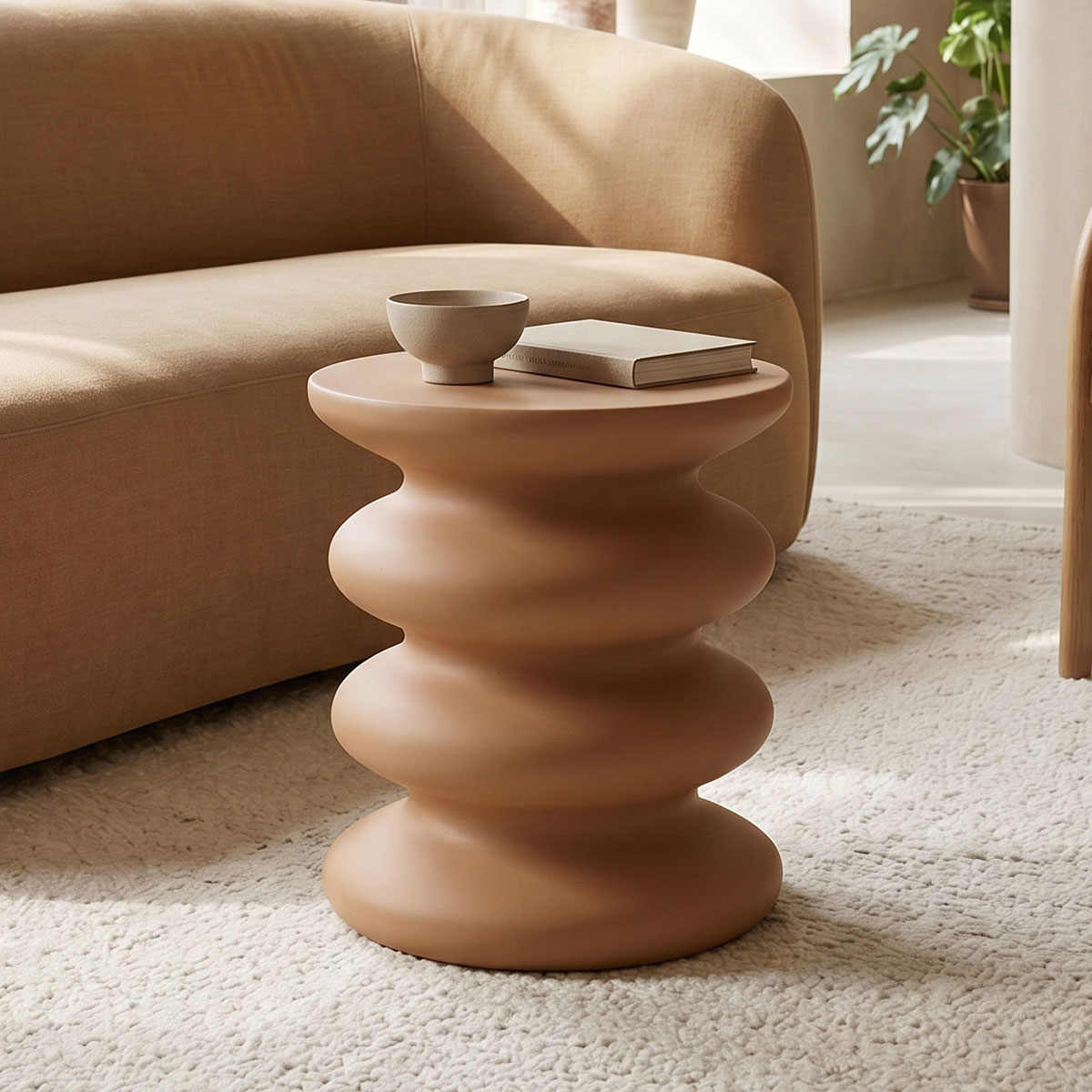 product_pako_414-000026 Βοηθητικό τραπέζι Jonne MGO terracotta Φ40x46εκ - Image 1