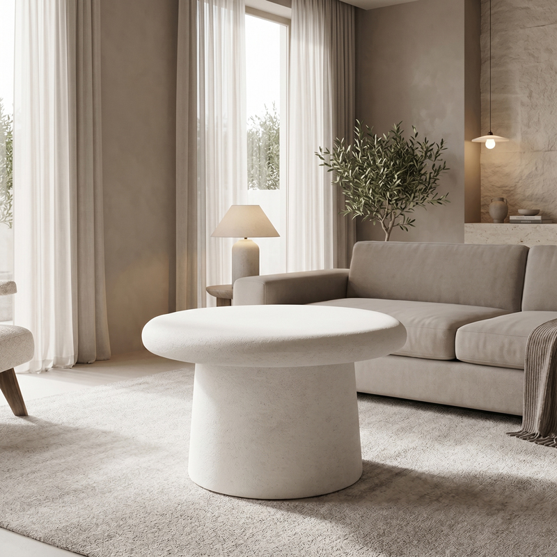 product_pako_415-000008 Τραπέζι σαλονιού Herona mdf λευκό Φ60x40εκ - Image 1