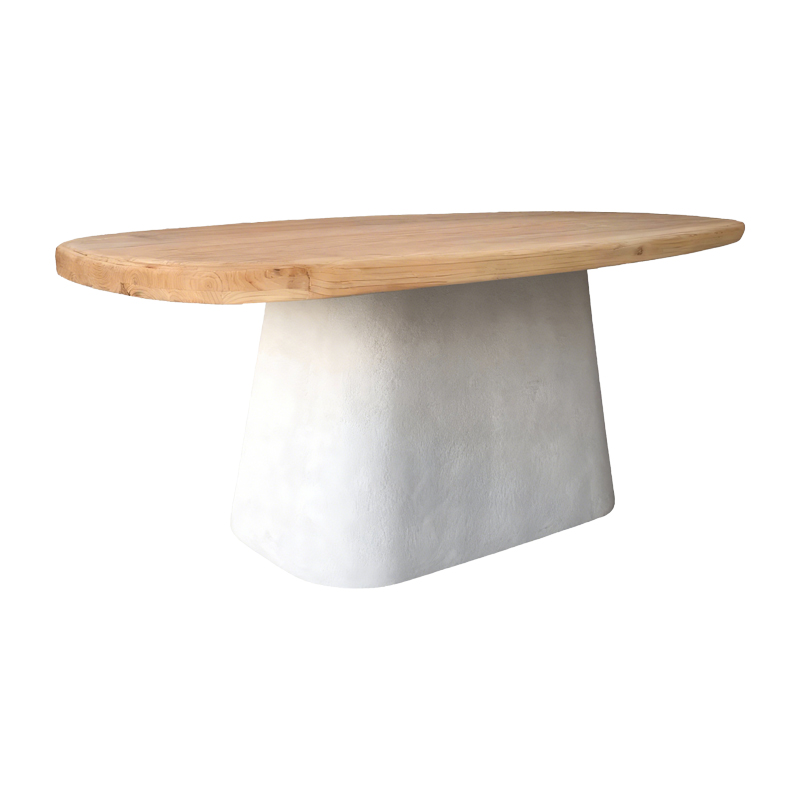 product_pako_415-000010 Τραπέζι Fessen ξύλο ελάτου-mdf λευκό με φυσική απόχρωση 180x90x78εκ - Image 1