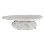 Τραπέζι σαλονιού Zinol mdf-polyresin λευκό 105x62x32εκ - Image 3