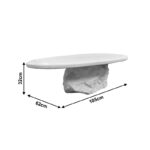 Τραπέζι σαλονιού Zinol mdf-polyresin λευκό 105x62x32εκ - Image 5