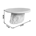 Τραπέζι σαλονιού Zinol mdf-polyresin λευκό Φ80x36εκ - Image 4