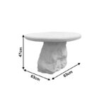 Τραπέζι σαλονιού Zinol mdf-polyresin λευκό Φ60x41εκ - Image 4