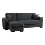 Γωνιακός καναπές-κρεβάτι αναστρέψιμος Dumma ύφασμα ανθρακί 226x148x86εκ - Image 2