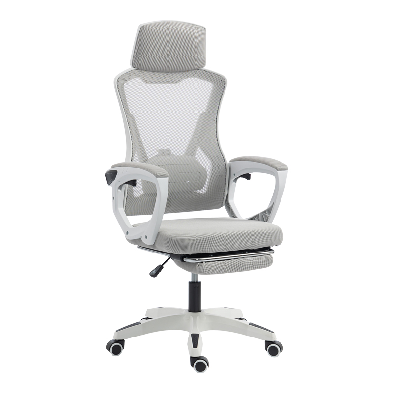 product_pako_420-000002 Καρέκλα γραφείου διευθυντή με υποπόδιο Meton λευκό - mesh γκρι 48x60x118-128εκ - Image 1
