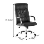 Καρέκλα γραφείου διευθυντή Biani pu μαύρο 56x70x107-115εκ - Image 7