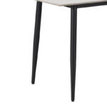 Τραπέζι Gustas λευκό μαρμάρου sintered stone-μαύρο μέταλλο 140x80x76εκ - Image 3