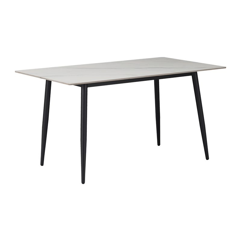 product_pako_029-000466 Τραπέζι Gustas λευκό μαρμάρου sintered stone-μαύρο μέταλλο 140x80x76εκ - Image 1