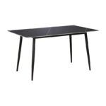 Τραπέζι Gustas μαύρο μαρμάρου sintered stone-μαύρο μέταλλο 120x80x76εκ