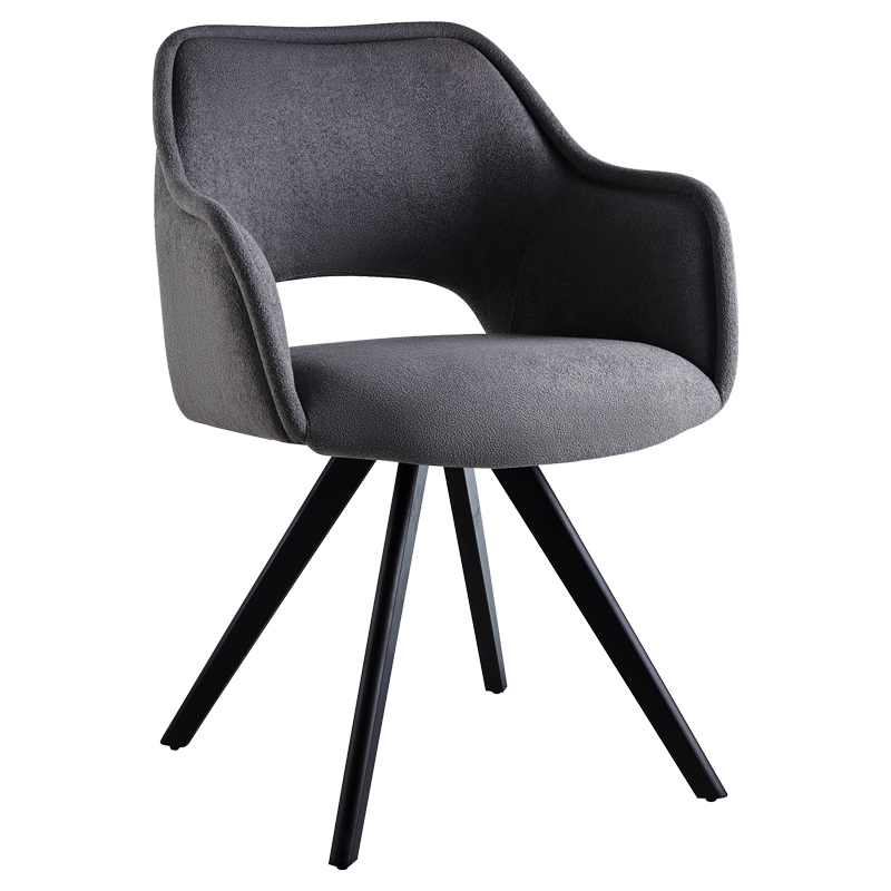 product_pako_093-000037 Πολυθρόνα Soreyia περιστρεφόμενη ανθρακί ύφασμα-πόδι μαύρο μέταλλο 63x59x83εκ - Image 1