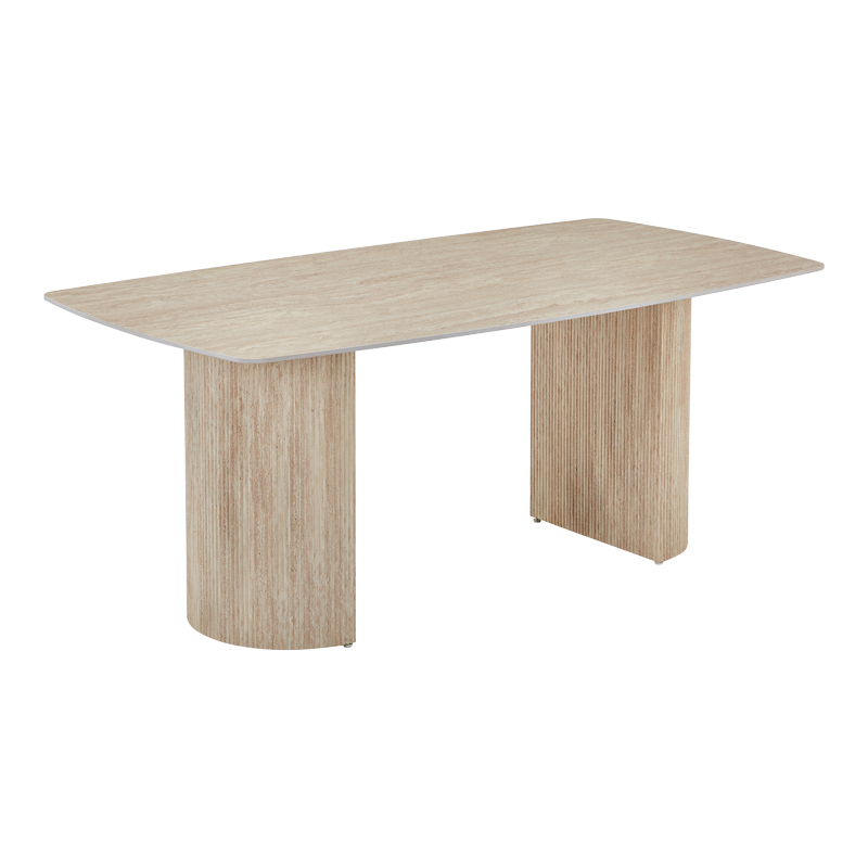 product_pako_096-000054 Τραπέζι Loosir mdf-sandstone σε όψη τραβερτίνας 180x90x74εκ - Image 1