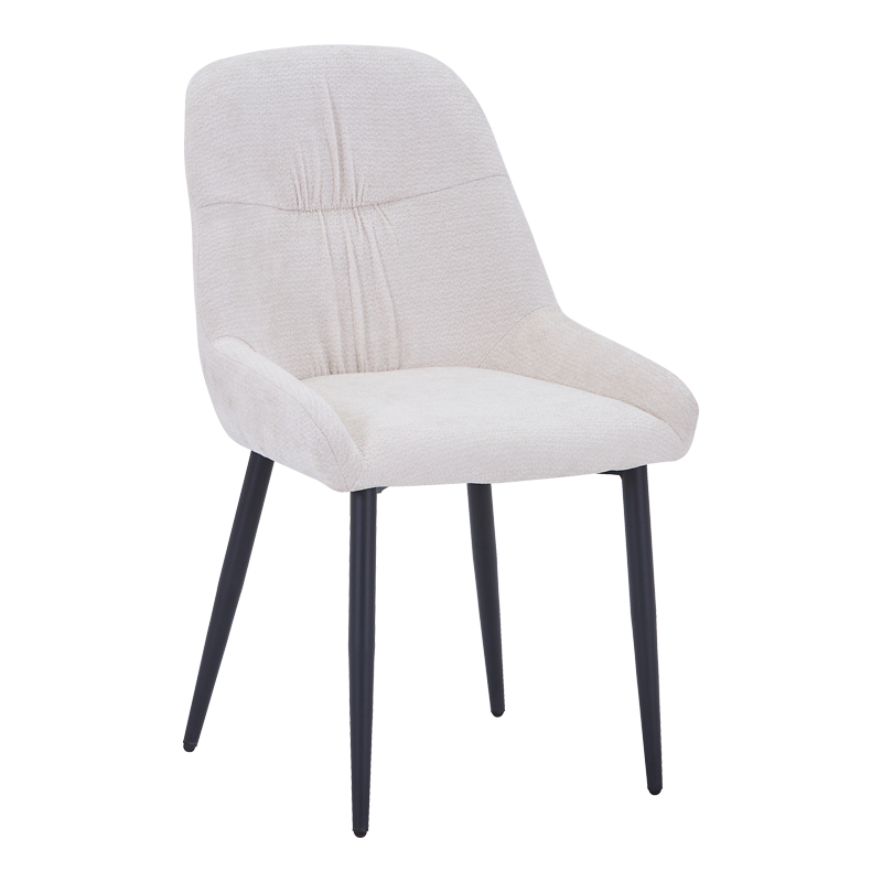product_pako_096-000056 Καρέκλα Larissia λευκό ύφασμα με πόδι μαύρο μέταλλο 53x59x89εκ (Σετ 4 τεμαχίων) - Image 1