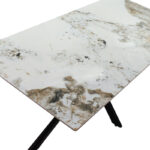 Τραπέζι Bethan sintered stone λευκό μαρμάρου-μαύρο 180x90x75εκ - Image 4