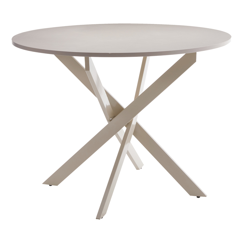 product_pako_101-000114 Τραπέζι Dammero mdf κρεμ απόχρωση με πόδι κρεμ μέταλλο Φ100x75εκ - Image 1