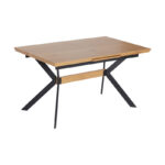 Τραπέζι Jessamy επεκτεινόμενο MDF 43mm σε φυσική απόχρωση και πόδι μεταλλικό μαύρο 160/200x90x76εκ - Image 2