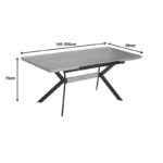 Τραπέζι Jessamy επεκτεινόμενο MDF 43mm σε φυσική απόχρωση και πόδι μεταλλικό μαύρο 160/200x90x76εκ - Image 4