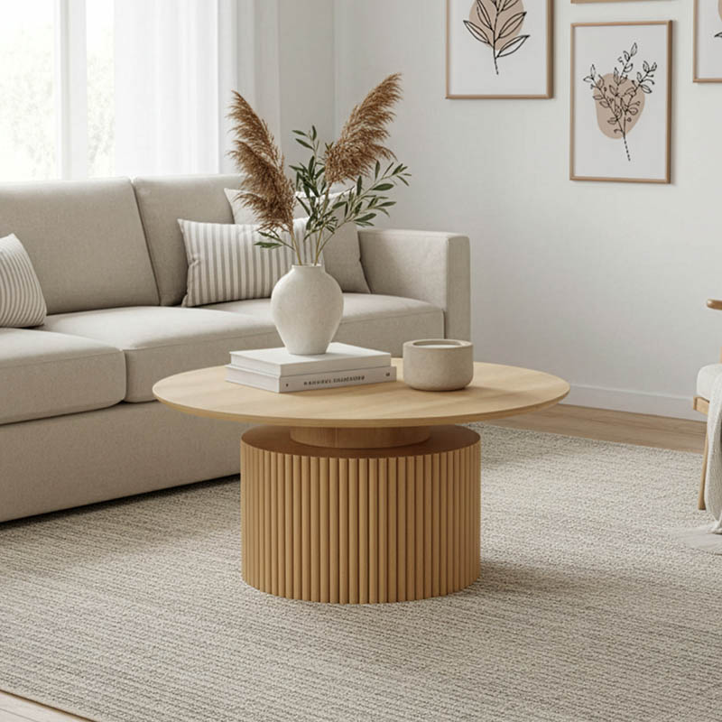 product_pako_101-000125 Τραπέζι σαλονιού Opols mdf σε φυσική απόχρωση Φ90x42εκ - Image 1