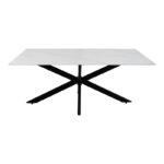 Τραπέζι Bethan sintered stone λευκό-μαύρα μεταλλικά πόδια 180x90x75εκ - Image 2