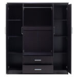 Ντουλάπα ρούχων τετράφυλλη OLYMPUS χρώμα wenge 159x57x183εκ - Image 4