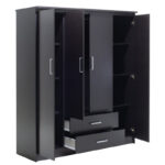 Ντουλάπα ρούχων τετράφυλλη OLYMPUS χρώμα wenge 159x57x183εκ - Image 5