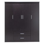 Ντουλάπα ρούχων τετράφυλλη OLYMPUS χρώμα wenge 159x57x183εκ - Image 6