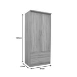 Ντουλάπα ρούχων δίφυλλη OLYMPUS σε sonoma απόχρωση 81x57x183εκ - Image 5