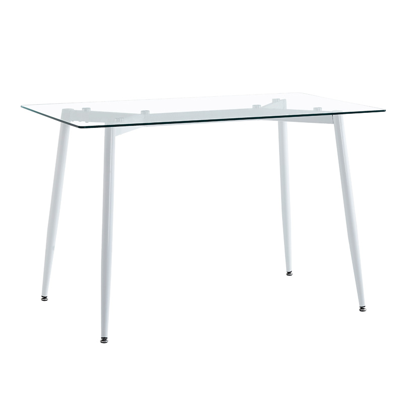 product_pako_127-000180 Τραπέζι QUANA γυάλινο 8χιλ διάφανο - λευκό πόδι 120x70x75εκ - Image 1