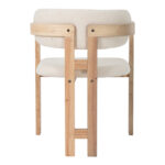 Πολυθρόνα Winsor μπεζ μπουκλέ ύφασμα-rubberwood σε φυσική απόχρωση 58.5x51x76εκ (Σετ 2 τεμαχίων) - Image 5