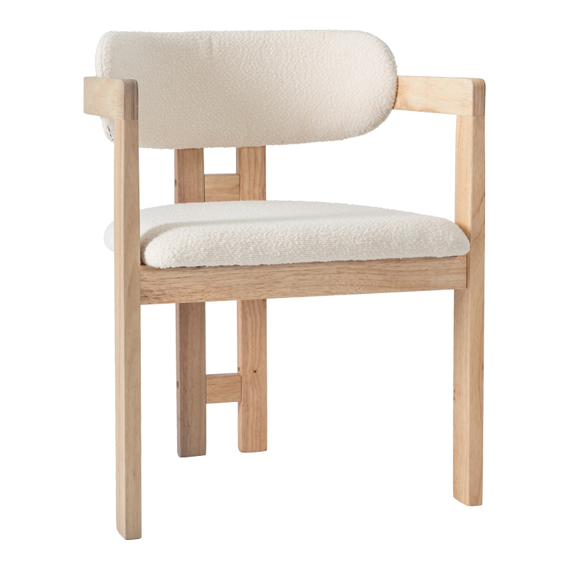 product_pako_128-000077 Πολυθρόνα Winsor μπεζ μπουκλέ ύφασμα-rubberwood σε φυσική απόχρωση 58.5x51x76εκ (Σετ 2 τεμαχίων) - Image 1