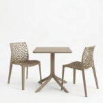 Τραπεζαρία Groovy Hush σετ 3τεμ cappuccino PP 60x60x76εκ - Image 2