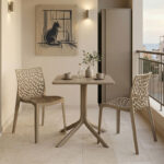 Τραπεζαρία Groovy Hush σετ 3τεμ cappuccino PP 60x60x76εκ