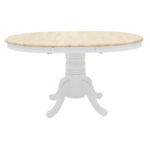 Τραπεζαρία Dallan Lars 5τεμ λευκό rubberwood Φ100(+38)x100x75εκ - Image 6