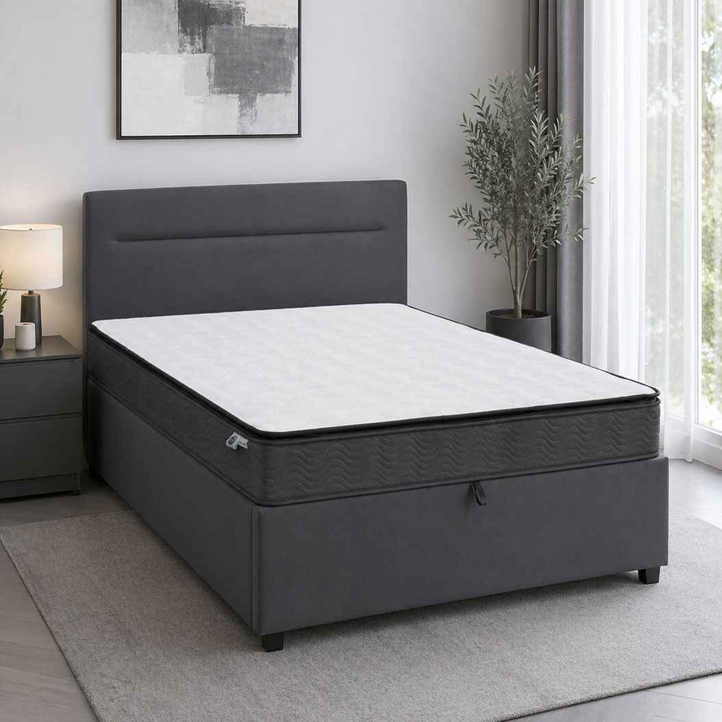 product_pako_200-001723 Κρεβάτι με στρώμα και αποθηκευτικό χώρο Molito-Perfecto βελούδο ανθρακί 120x200εκ - Image 1