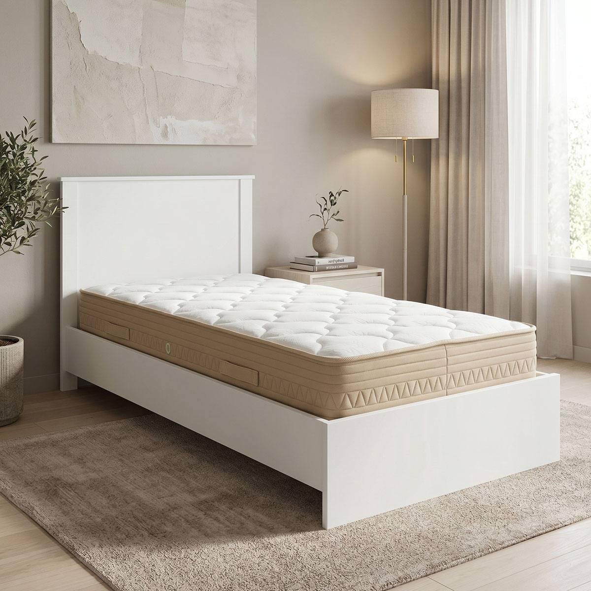 product_pako_200-001830 Κρεβάτι με στρώμα Athos Sleepy λευκό 90x190εκ - Image 1