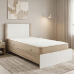 Κρεβάτι με στρώμα Athos Sleepy sonoma λευκό 90x190εκ
