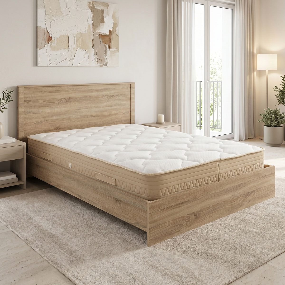 product_pako_200-001834 Κρεβάτι με στρώμα Athos Sleepy sonoma 160x200εκ - Image 1