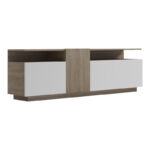 Έπιπλο τηλεόρασης Vendora σε sonoma-λευκή απόχρωση 150x29.5x46.3εκ - Image 3