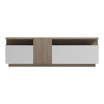 Έπιπλο τηλεόρασης Vendora σε sonoma-λευκή απόχρωση 150x29.5x46.3εκ - Image 4