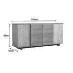 Μπουφές Zafore sonoma - γκρι μπεζ όψη μαρμάρου 180x45x80εκ - Image 7