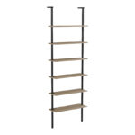 Βιβλιοθήκη επιτοίχια Dimmo sonoma-μαύρο μέταλλο 60x20x180εκ - Image 2